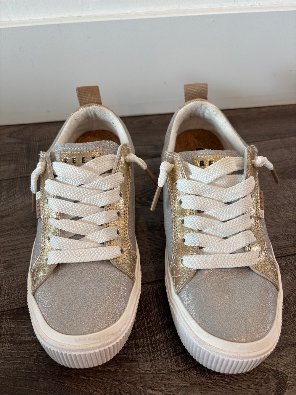 Reef Women's Gold and Silver Lace-Up Sneakers